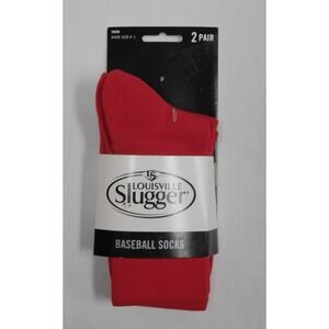 Louisville Slugger Youth Size 9-1 Baseball‎ Socks  Red 2 pair